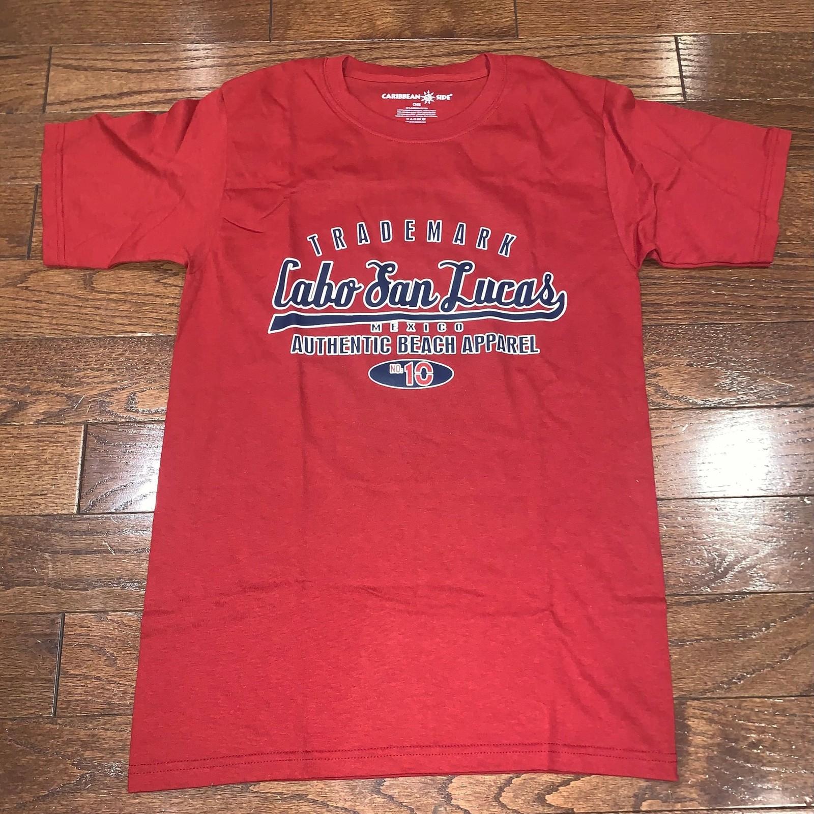 Vintage Caribbean Boys Red Cabo Shirt San Lucas Mexico Size S Unisex T-Shirt XL