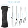 4Portable Cutlery Set of Knife  Fork and Spoon 410Stainless Steel Is Sturdy and Durable The Vintage Print Design Features Unique