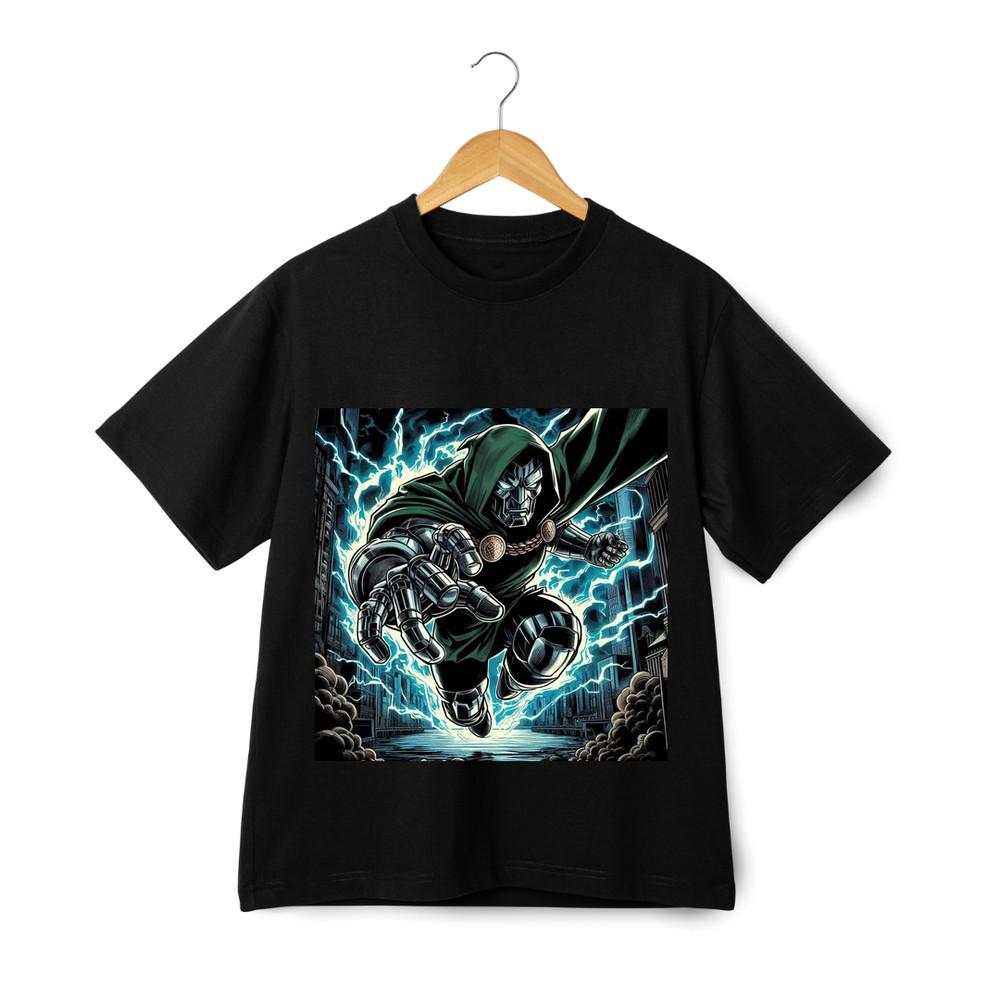 

Футболка Доктор Дум - Злодей Фантастической Четверки Графика с молниями Унисекс Футболка M