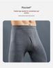 2025 Autumn/Winter Men's Cotton Antibacterial Base Layer Trousers - Mid-Aged Plus Size Warm Pants