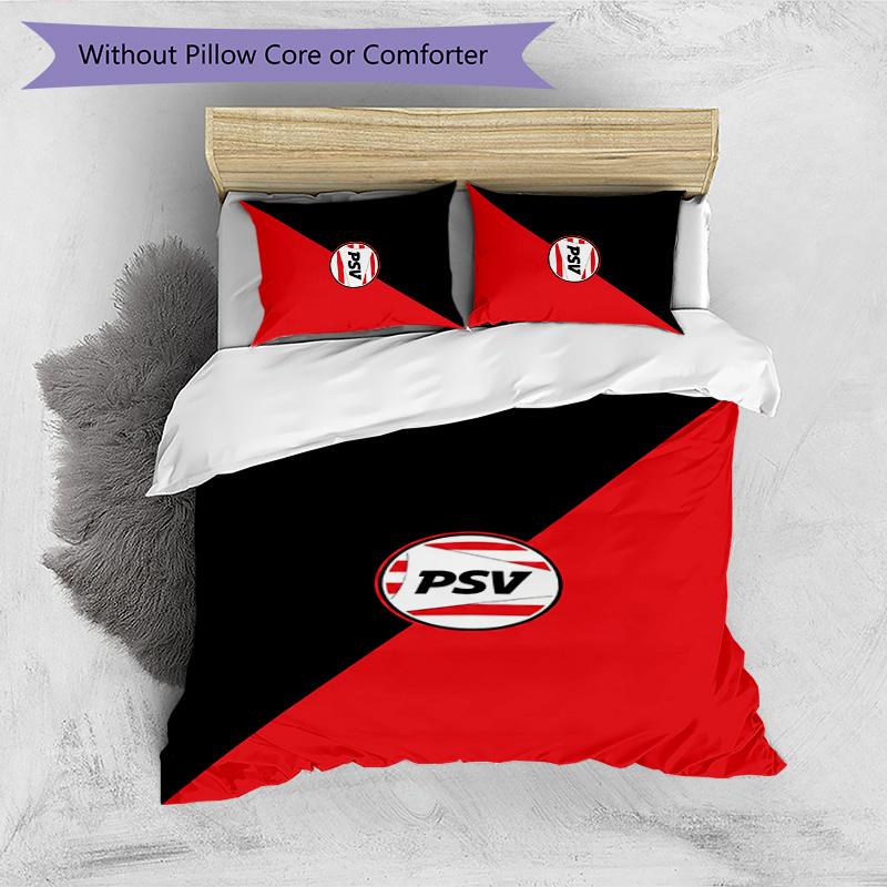 PSV Eindhoven FC Printed 3PCS Bedding Set Breathable Duvet Cover with Pillowcases Decorative Bed Linen for Bedroom Home