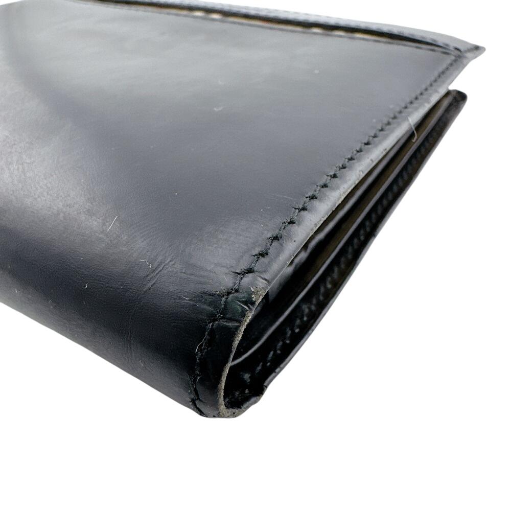 BURBERRY Gamaguchi Nova Check leather Bifold Wallet black leather Used