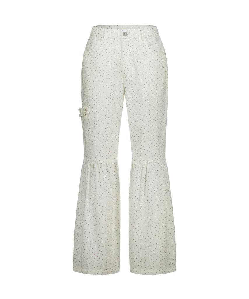 ILLIGO Shirred Bootcut Pants Flower