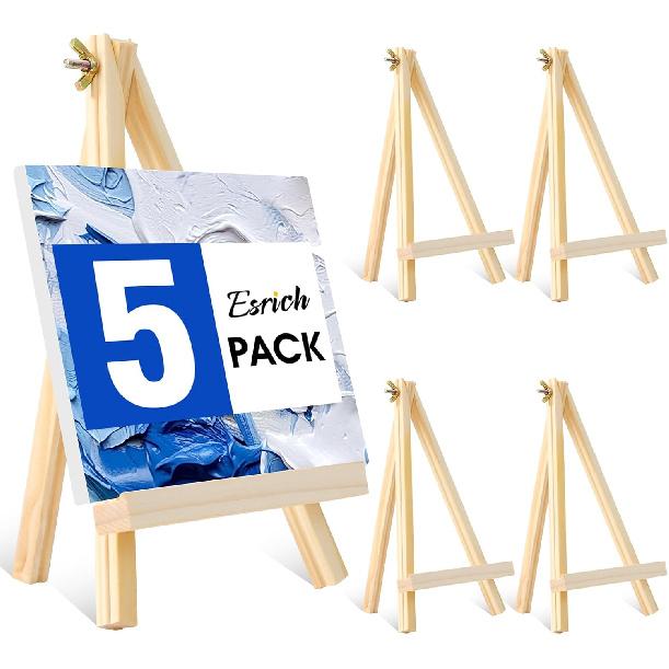 ESRICH 11.8In Wood Easels,Tabletop Painting Display Easels, Painting Party Easel, Kids Student Tabletop Easels for Painting,Portable Canvas Photo 9  -5PK