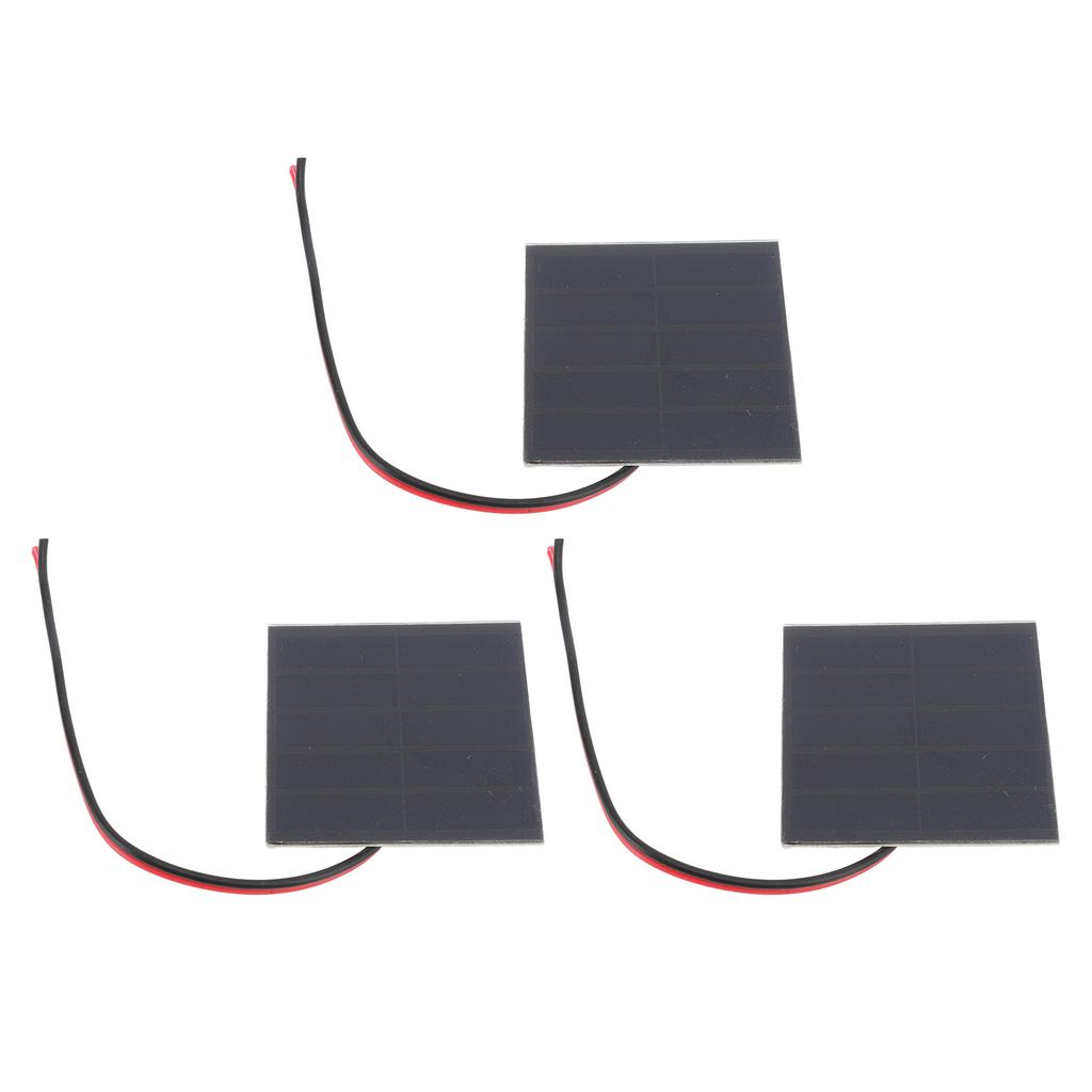 3 Sett Små Solcellepaneler Profesjonelle 1W Monokrystallinsk Silisium Høy Effektivitet DIY Solcellepaneler