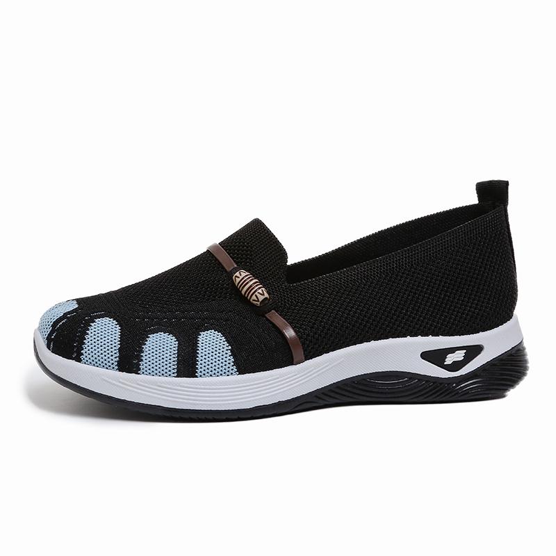 

Women s Breathable Mesh Knit Slip On Shoes, Lightweight Non-slip Soft Sole Casual Walking Sneakers for Mom 35 чёрный