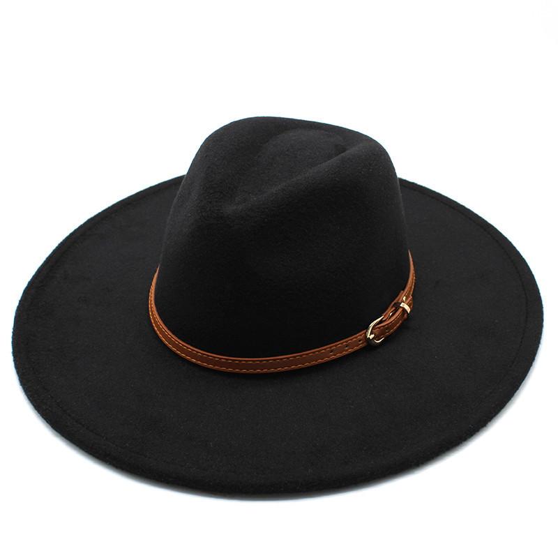 

Британский стиль шляпа оригинальный стиль 9.5 см большой край шерстяной цилиндр шляпа мужская и женская теплая джаз шляпа Adult 57-59cm чёрный