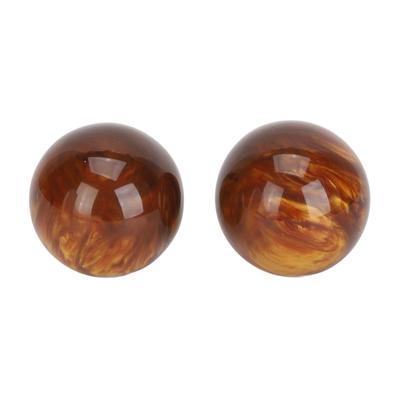 2 pelotas de fitness Baoding de 2 pulgadas, de coral, para mejorar la fuerza de las manos, pelota de masaje para ejercicios de salud china