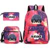 3 Piece School Backpack Set for Students Large Capacity Oxford Cloth Schoolbag with Shoulder Strap and Pencil Case