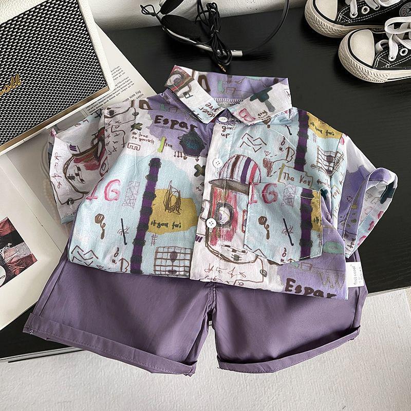 Spring Short-Sleeve Boys' Stylish Casual Shirt - Cool Hong Kong Beachwear