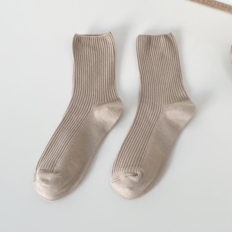 Dámské ponožky střední délky jednobarevné na jaro a podzim - Korejský styl univerzální design