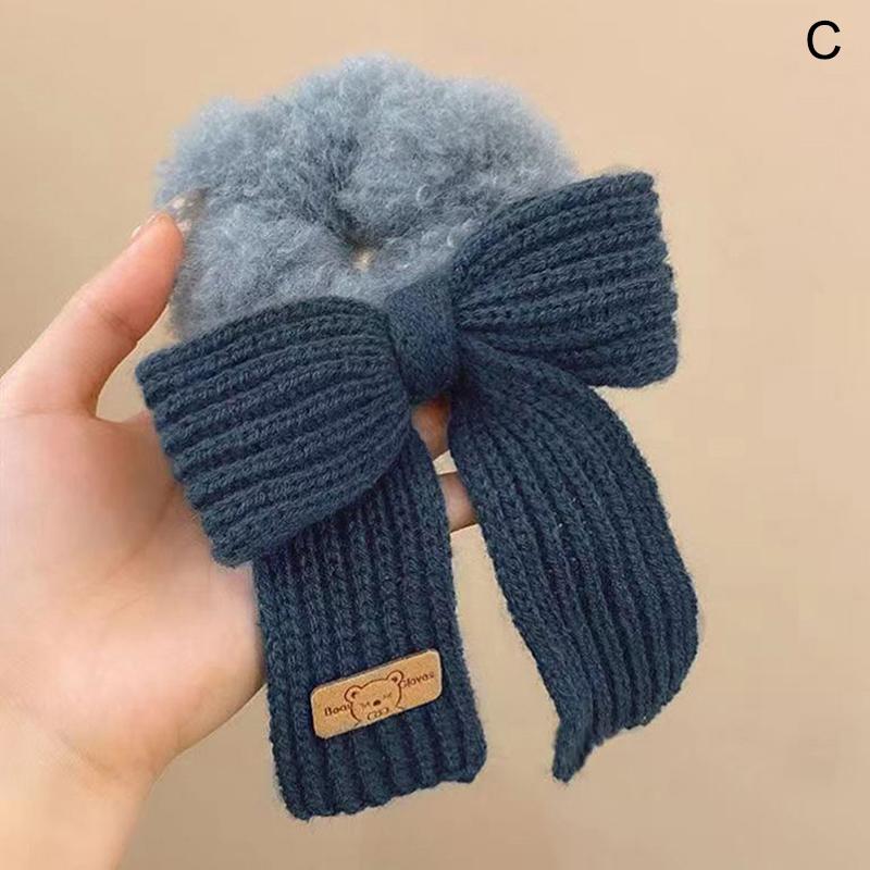 

Scrunchie женские теплые резинки для волос зимние вязаные резинки для волос банты для волос