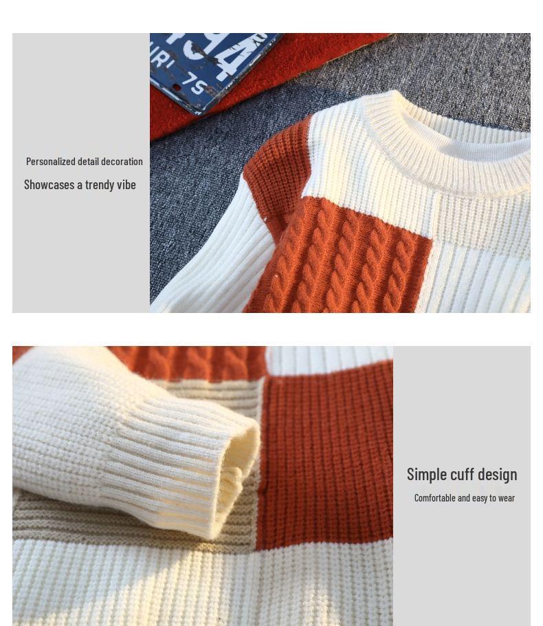 Men’s Trendy Casual Loose Knit Sweater: Autumn & Winter Round Neck Pullover