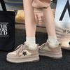 Leather high-top women's autumn and winter new panda star velvet platform sports and leisure cotton shoes