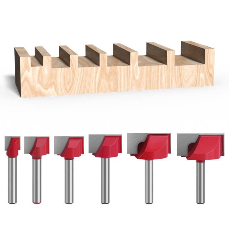 Sada frézovacích bitů z wolframové oceli s plochým dnem pro CNC router pro obrábění dřeva, 6 typů