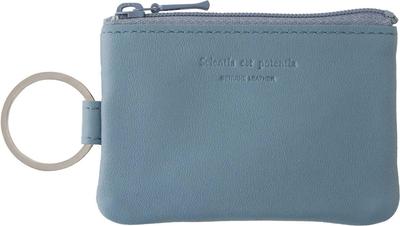 Noir Key Pouch Mini Leather Grayish Blue Slip-on NSL-1803