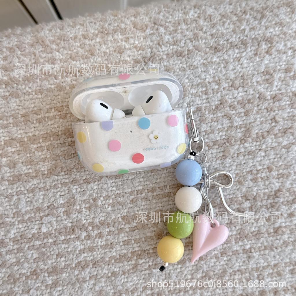 Clear and playful color cute polka dots for AirPods protective case Pro protective case AirPods1 earphone case