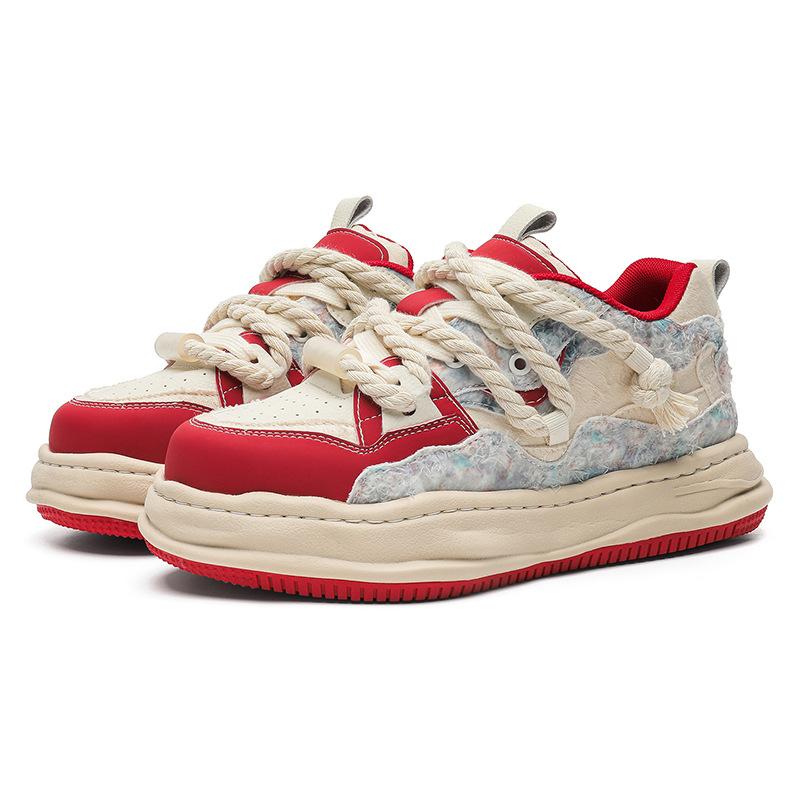 New CM invisible inner height increase dissolved bottom color matching couple board shoes platform casual shoes