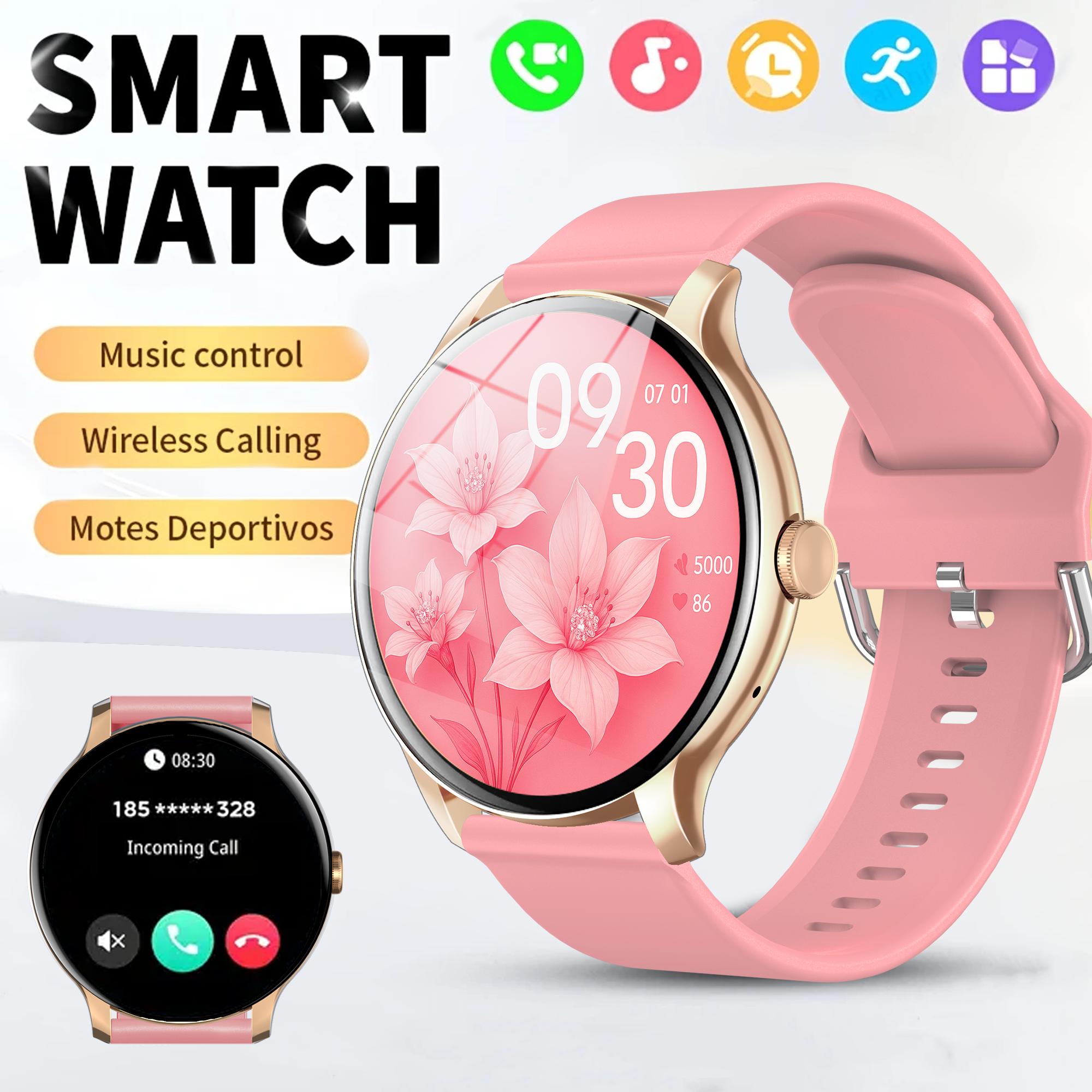 

New Fashion Smart Watch Bluetooth Talk Man Woman Sport Heart Rate Fitness Tracker Smart Watch for Android IOS розовый