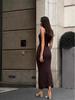 2026 New European & American Style Solid Color Sleeveless Knit Dress for Women.