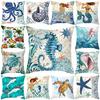 Ocean Starfish Mermaids Sea Turtle Soft Cushion Cover Pillow Case Home Decor