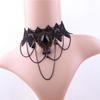 Vintage Black Rhinestone Chain Lace Choker Necklace Punk Rock Gothic