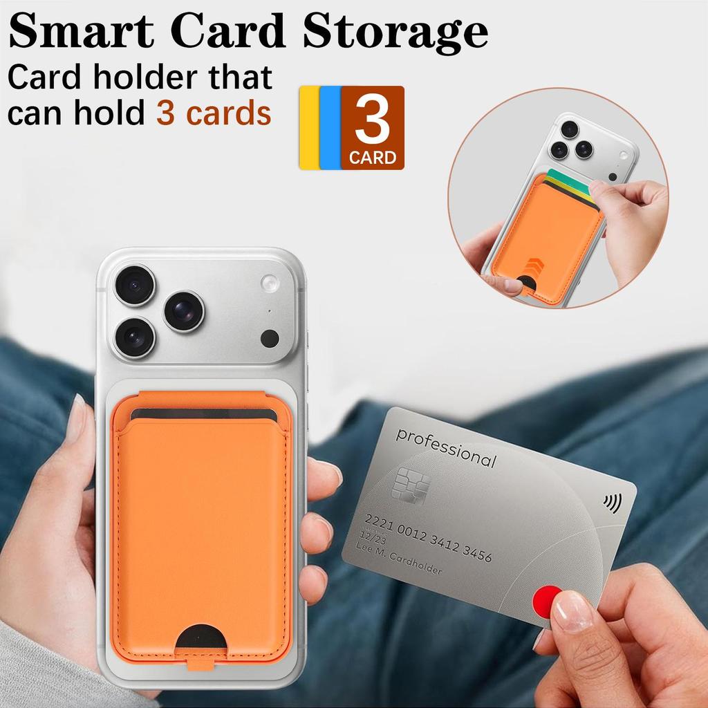 Magnetic Phone Case with Magsafe Ring and Foldable Card Holder Stand