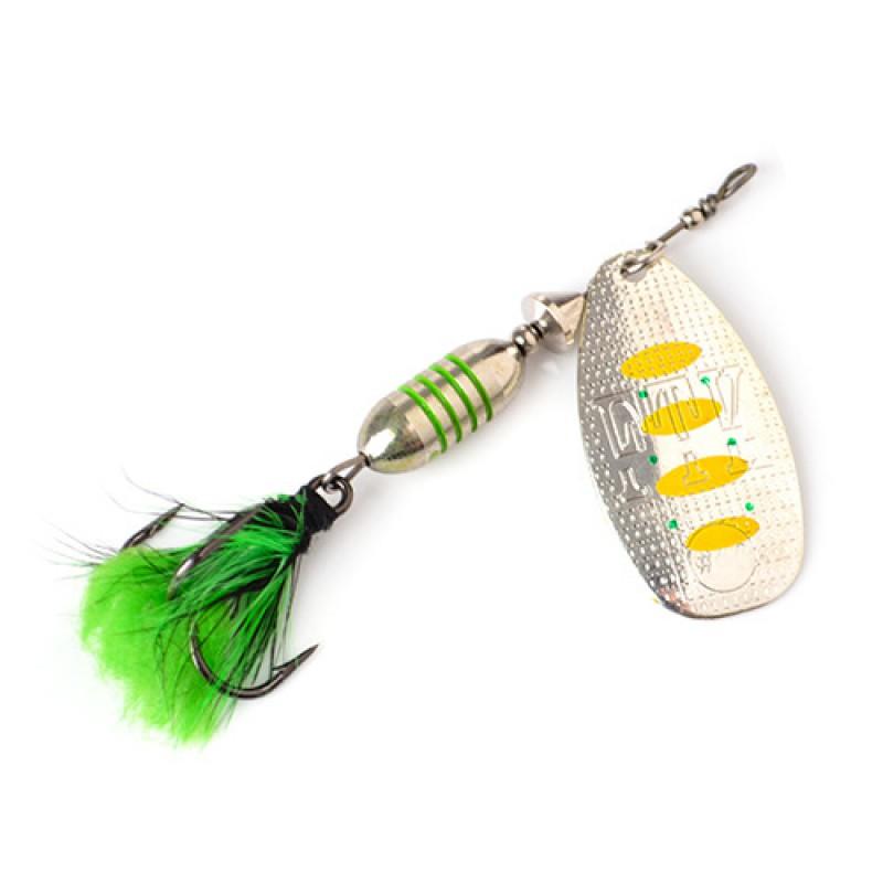 FTK Spinnerbait Fishing Lure With Flashing Blade Soft Hair Trail 3-Hook Treble Hook Bass Pike Perch