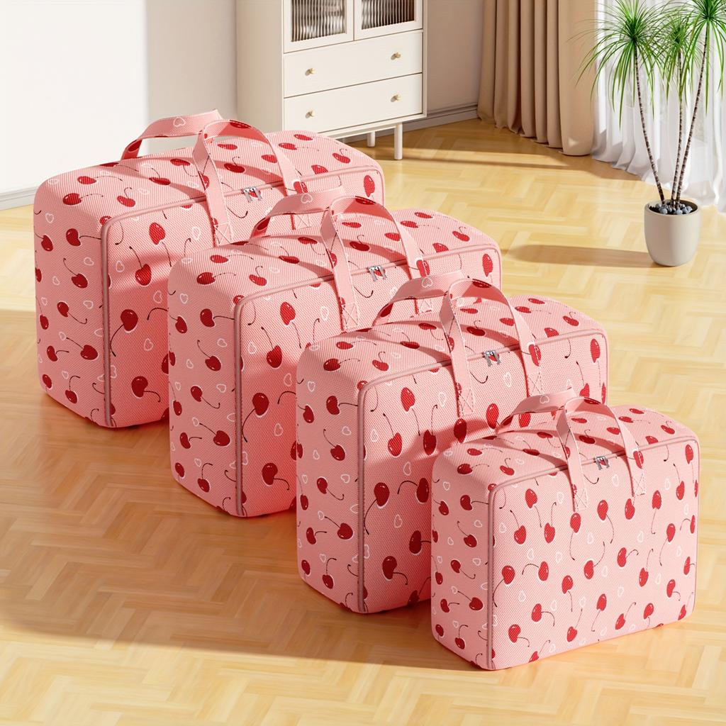 1pc Cute Pattern Storage Bag Portable Bag with Handles Moving Home Bedroom Clothing Storage Bag Travel Gear Organization Bag