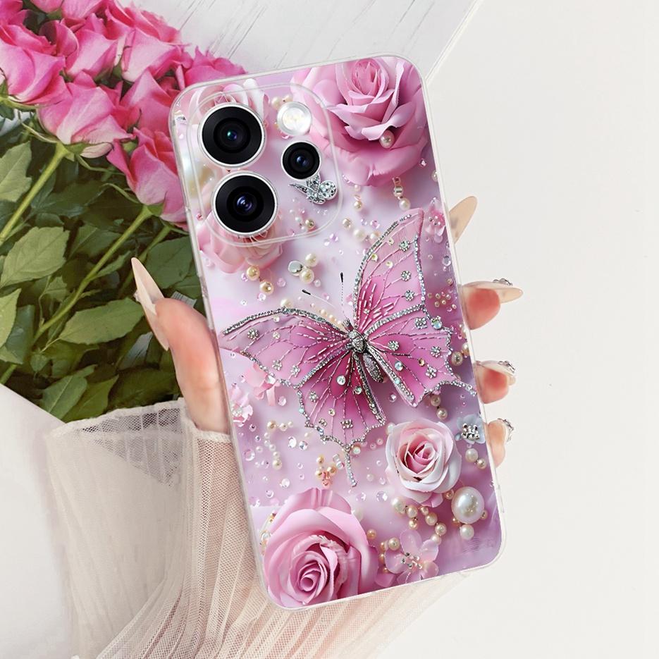 For Oppo Reno 15 FS Case Reno15 F 5G CPH2801 Luxury Butterfly Painted Cover Soft Slim Phone Case For Oppo Reno15 Pro Fundas Bags