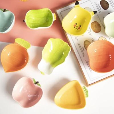 2025 Korejský Styl Kreativní Ovocné Keramické Nádobí Malá Miska na Koření Keramická Sójová Omáčka Ocet Horký Hrnec Grilovačka Miska na Omáčku