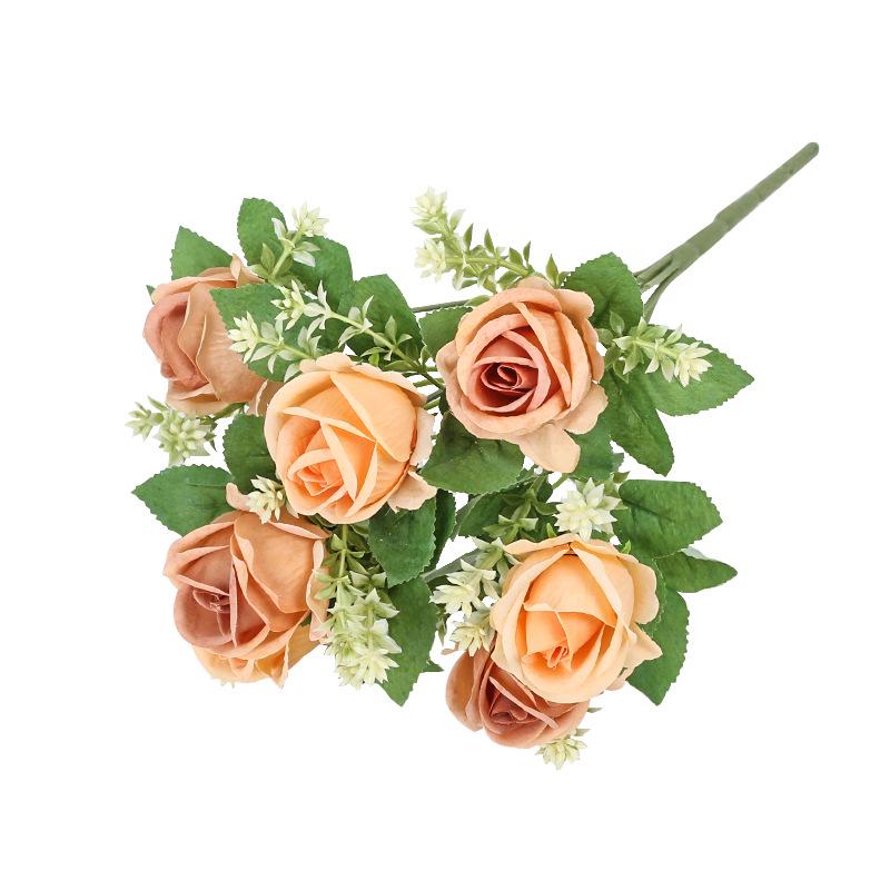 Nordic Style Silk Rose Bouquet - Romantic Artificial Flowers for Living Room & Wedding Decoration