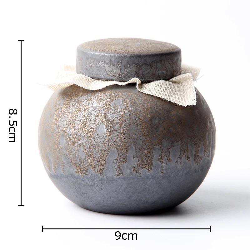 Ретро Круглая Керамическая Банка для Чая Герметичные Банки для Хранения Кофейный Столик Рабочий Стол Глиняная Банка Банка для Чая Банки для Конфет Чайница