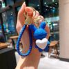 Cartoon Wool Love Woven Bear Pendant Car Key Chain High-End Schoolbag Accessories Couple Keychain