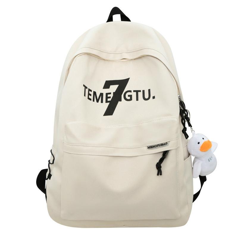 

Large capacity trend letters junior high school high school college students men and women schoolbags backpacks early eight commuter backpacks Single pack белый