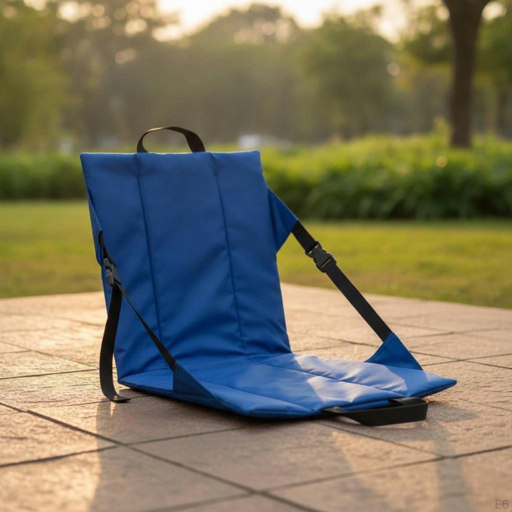Portable Foldable Floor Chair | Convenient Top Carry Handle, Padded with Back Support,