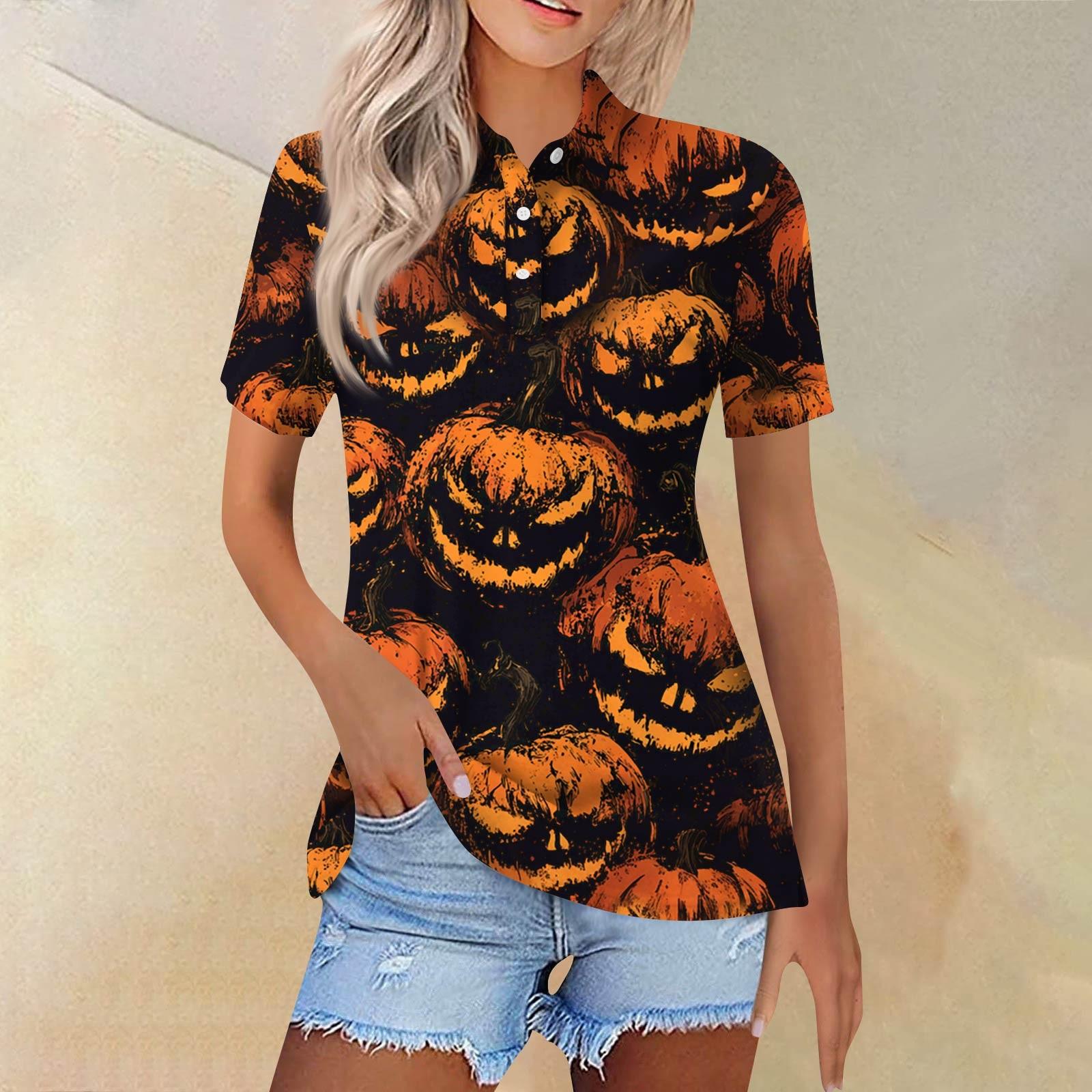 

Женская модная повседневная рубашка с отворотом и коротким рукавом с принтом, женские топы на пуговицах S