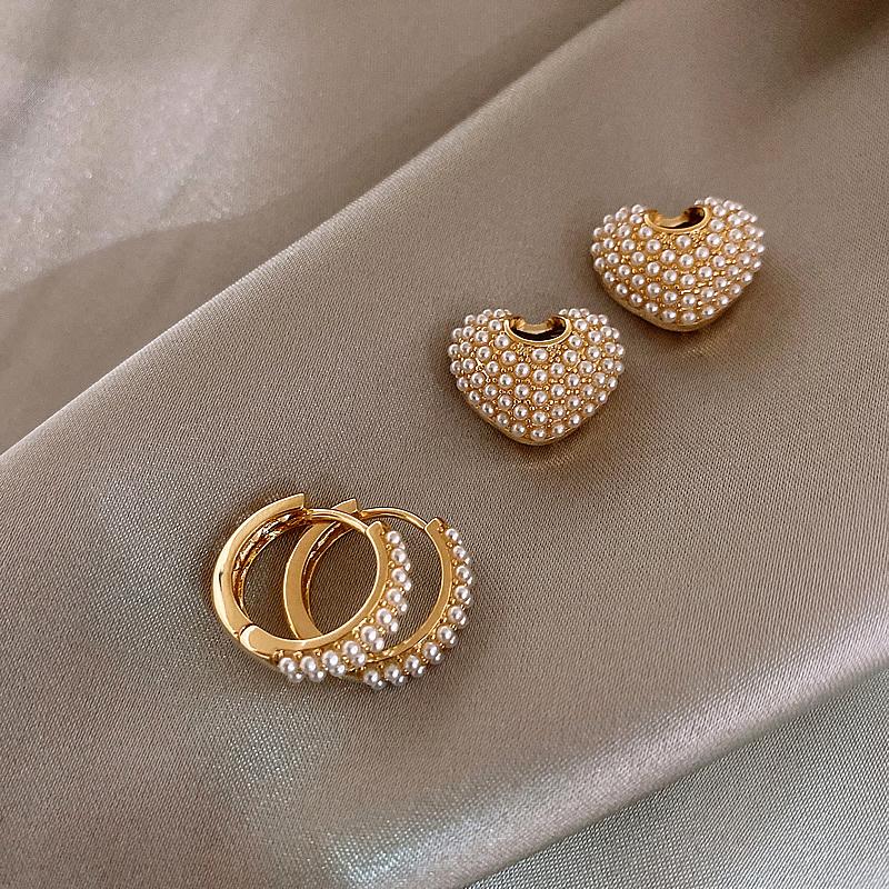 Popular In 2023 Celebrity Style Sweet Pearl Peach Heart Love Dangle Earrings For Woman Fashion Luxury Jewelry Unusual Earrings
