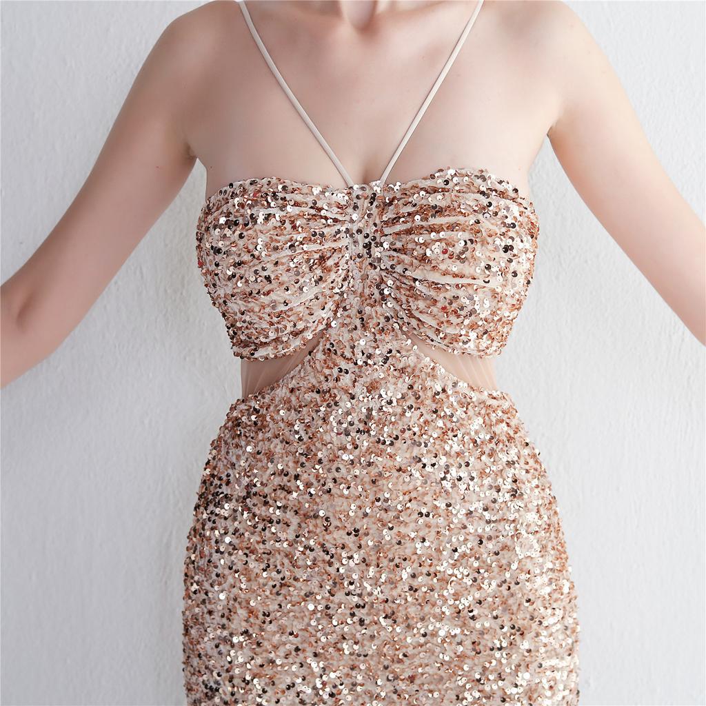 Vestido longo de lantejoulas para festa, vestido noturno para banquete, vestidos de noite