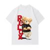 Men's 100% Cotton Crew Neck Short Sleeve T-Shirt, Casual Cute Bear Relax Printed Comfortable Breathable Loose Fit Summer Daily Wear Top for Male