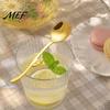 Decorative Spoon Tulip Shaped Stainless Steel Spoon, Long Handle Coffee Ice Cream Kitchen Flatware Dessert Serving with Hanging Hook, Utensils
