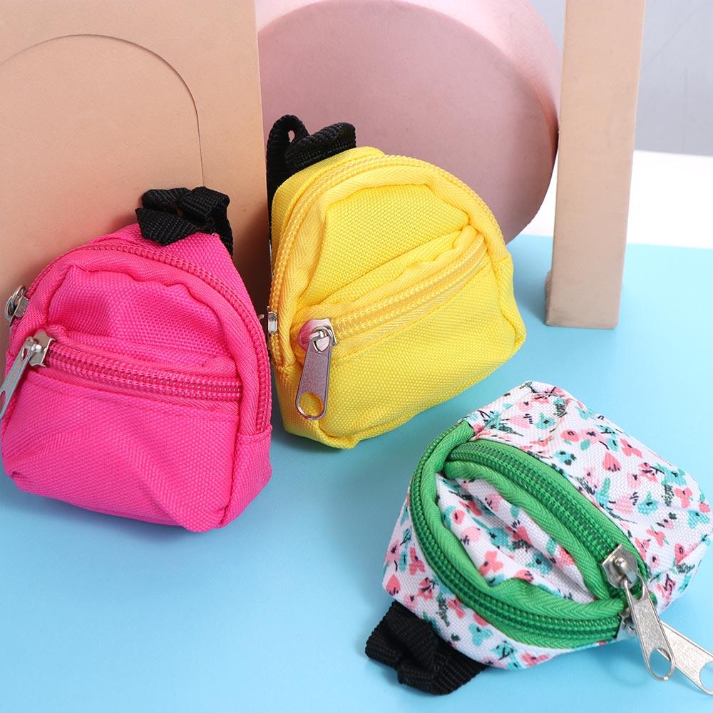 Dollhouse Decor 1/6 BJD Rucksack  Gifts With Zipper Doll Backpack Doll Bag Miniature Doll Bag BJD Doll Schoolbag