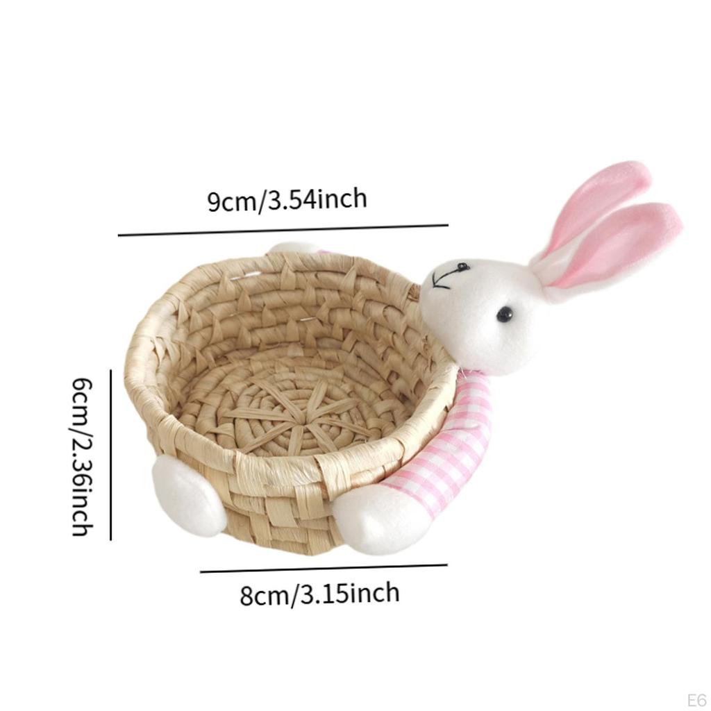 Easter Basket Candy Gift Empty Plate Hand-Woven Decorative Storage for