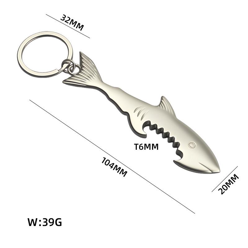 Creative Shark Bottle Opener Keychain - Practical Barbecue & Bar Gift