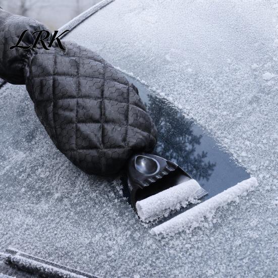 Ergonomic Snow Shovel for Winter Car with Built-in Glove, Integrated Ice Scraper Mitt Durable Truck Windshield Windshield, Portable Frost Removal Tool