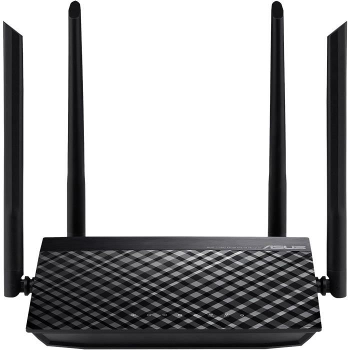 Wireless Router - ASUS - RT-AC1200 V.2 - AC 1200 Mbps Dual-Band Wi-Fi Router with 4 External Antennas, 5 Ethernet Ports