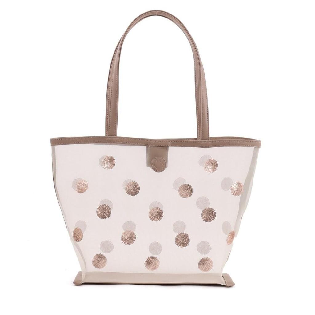 Cuco SMILEY Pünktchen Pailletten Stickerei Tragetasche 2513111703 Schwarz (019)