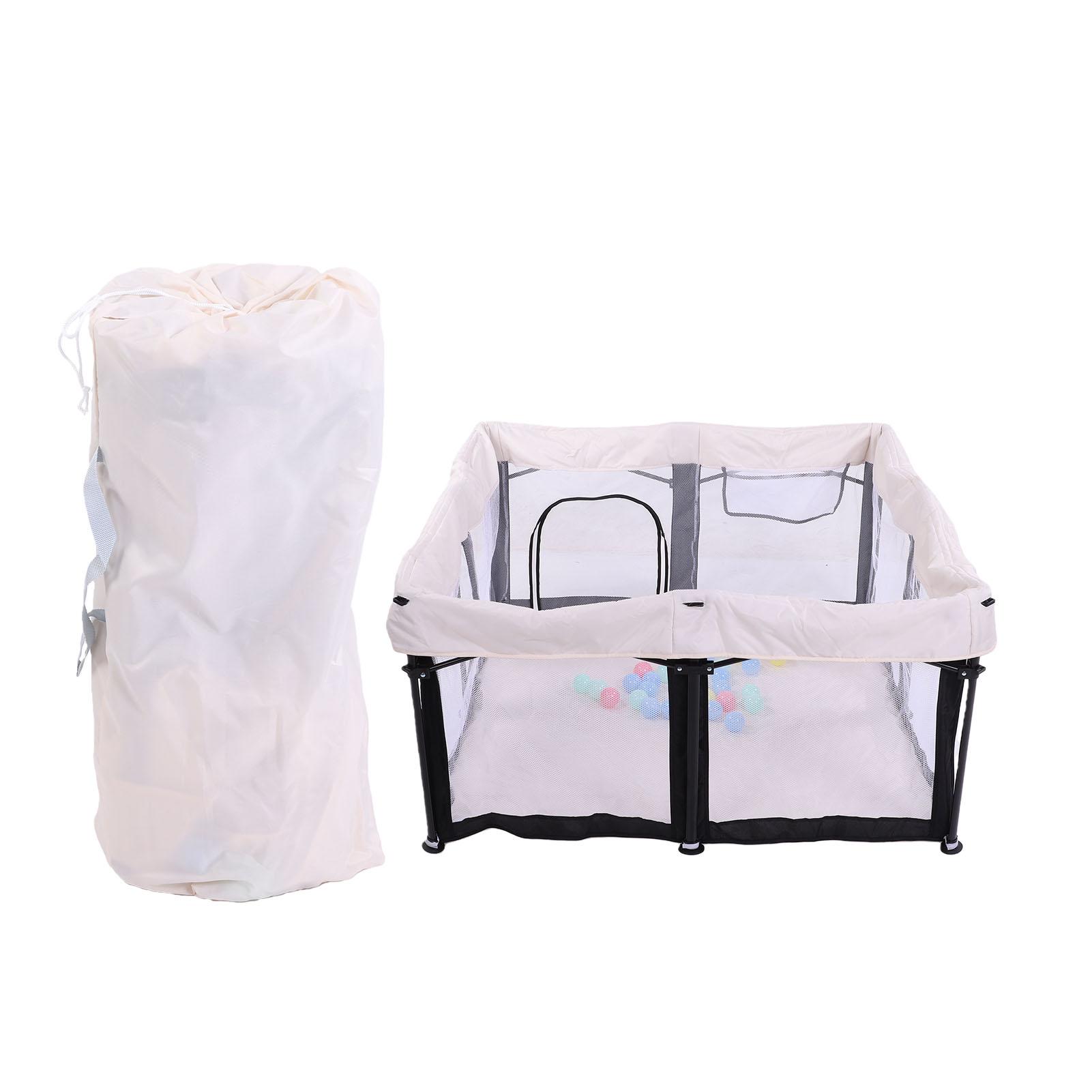 50 Inch Kids Playpen Foldable Portable Indoor Outdoor Playpen for Toddlers with Breathable Mesh 30 Balls