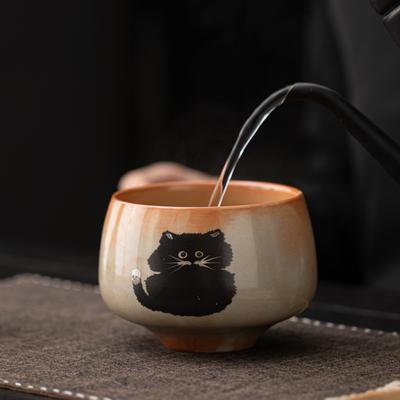 2/4pcs Cute Cat Traditional Matcha Gift Set Bamboo Matcha Whisk Scoop Ceremic Matcha Bowl Whisk Holder Japanese Tea Teaware Sets