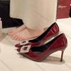 Fashion Comemore Fashion Pointed Toe Patent Leather Office Pumps Women Autumn Sexy High Heel Party Shoes Crystal Buckle Dress Pumps